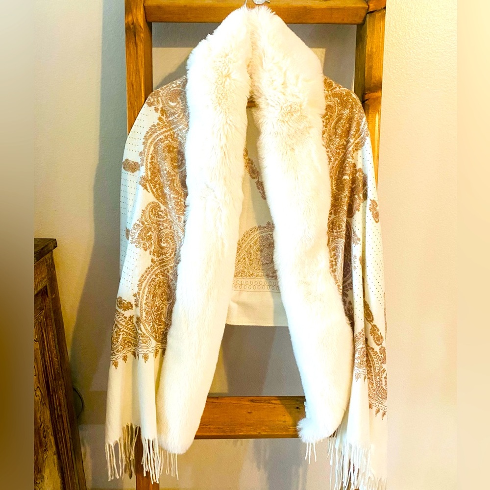 New La Fiorentina from Saks Fifth Avenue Faux Fur Shawl.